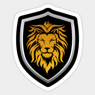 Gold Lion and Black Shield Pocket Logo Sticker